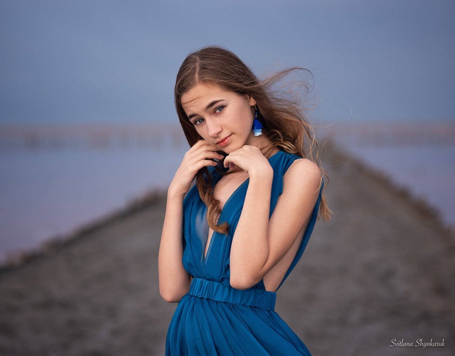 portrait, fragile, natural beauty, female portrait, little girl, blue, Светлана Шинкарук