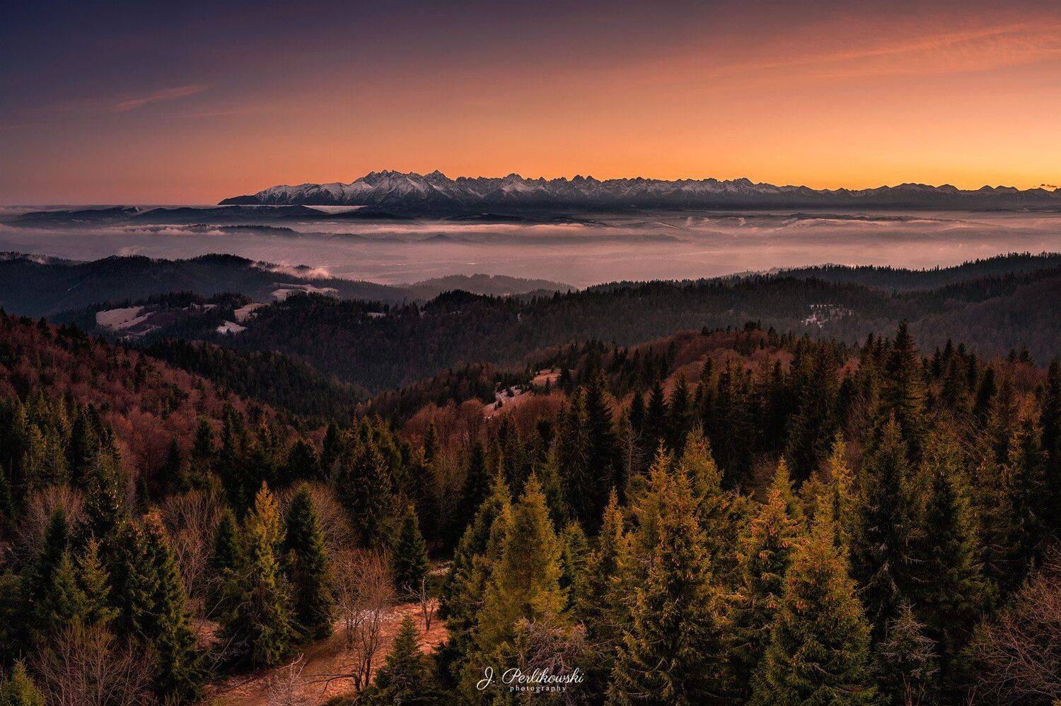panorama, mountains, sunset,, Jakub Perlikowski