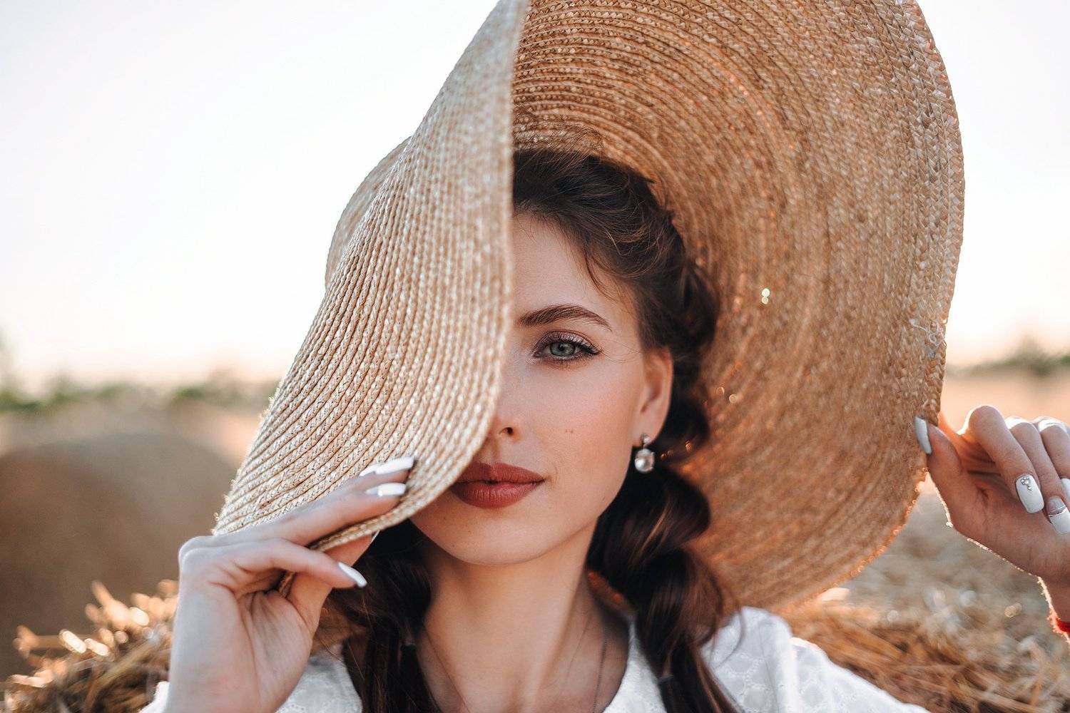 девушка, шляпа, свет, лето,, Максим Гринченко