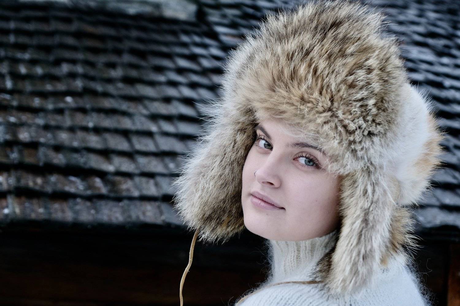Portrait, women, young, winter, look, face, Norway, a winter hat, people, , Svetlana Povarova Ree