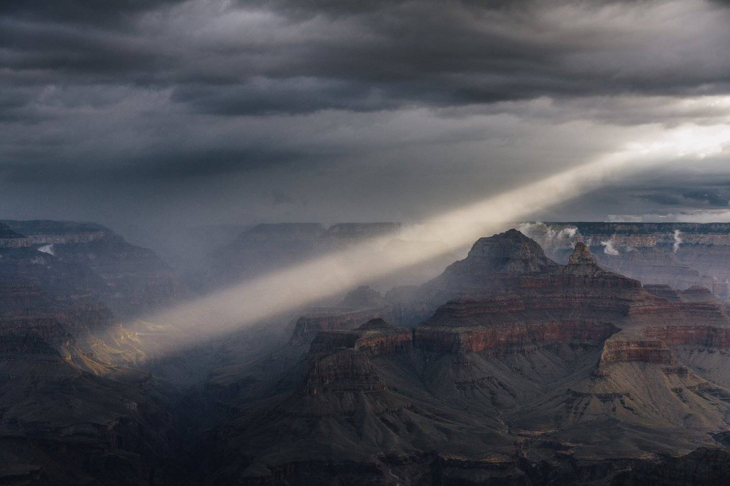 сша, гранд каньон, пейзаж, утро, луч, солнце, мгла, дождь, гроза,, Слащилина Нина