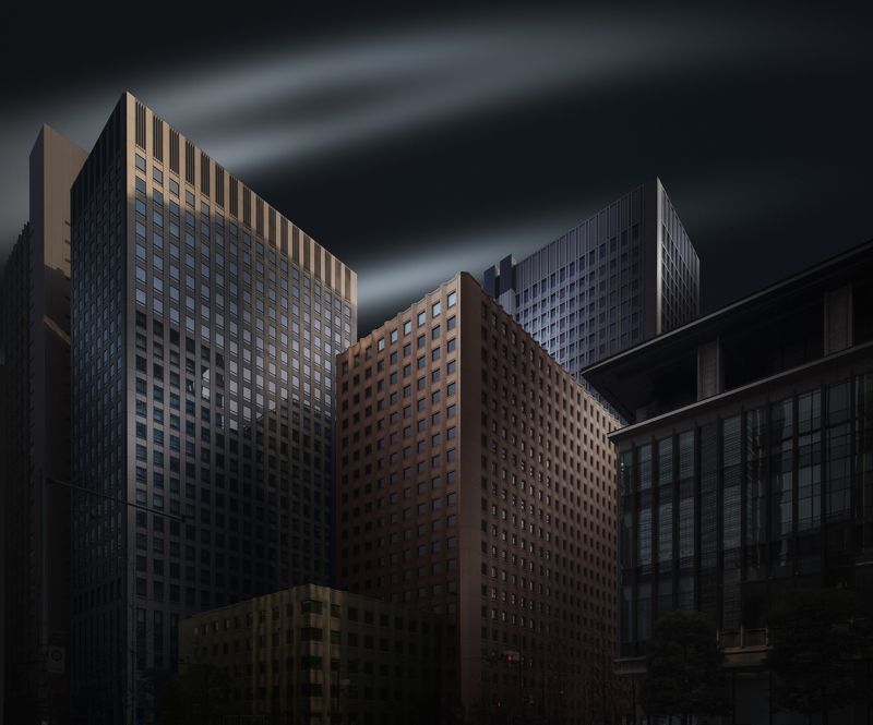 architecture,city,cityscape,skyscraper,fineart,color Folding Tokyo фото превью