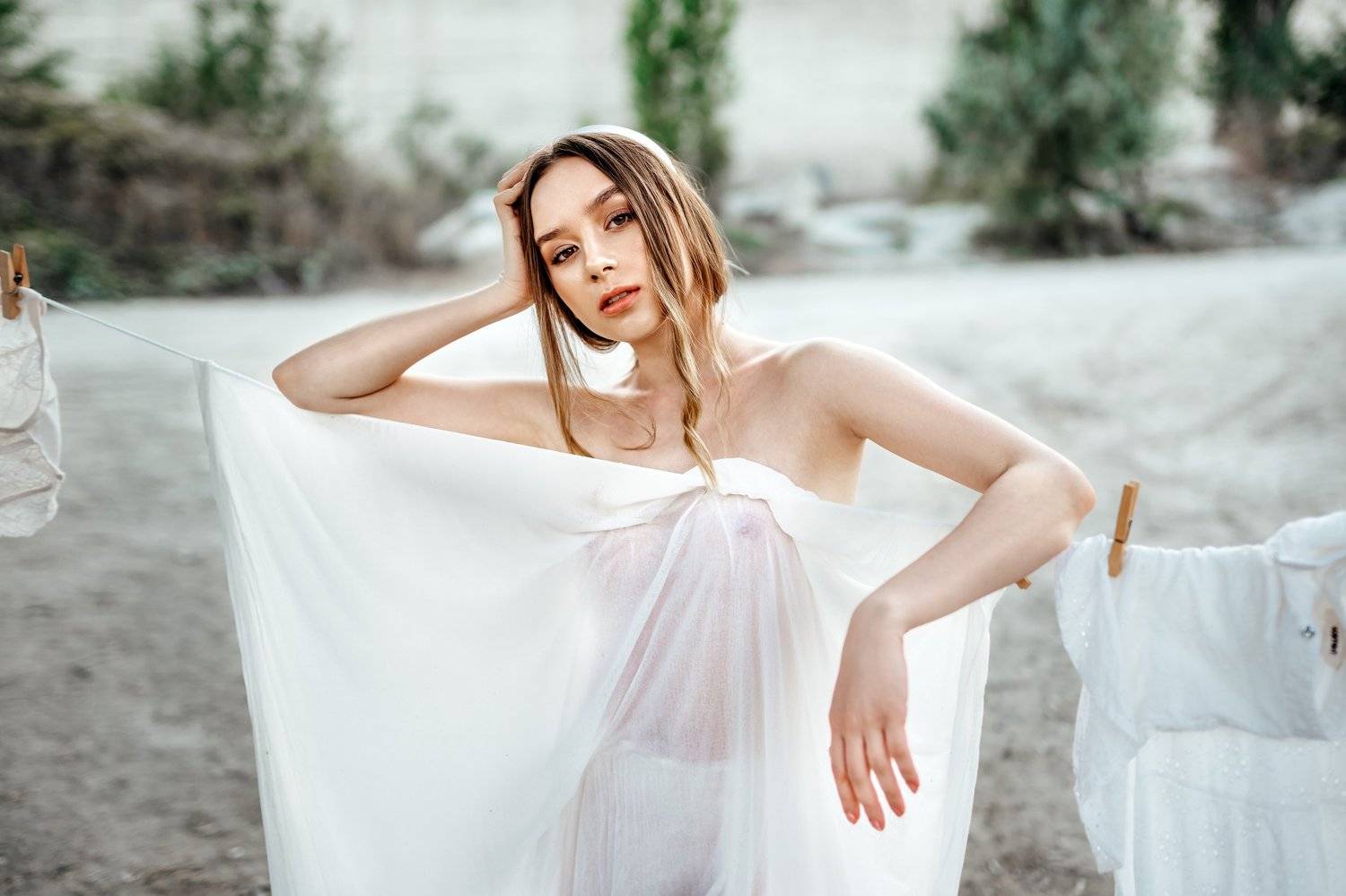 девушка, белье, прачка, Николай Новиков