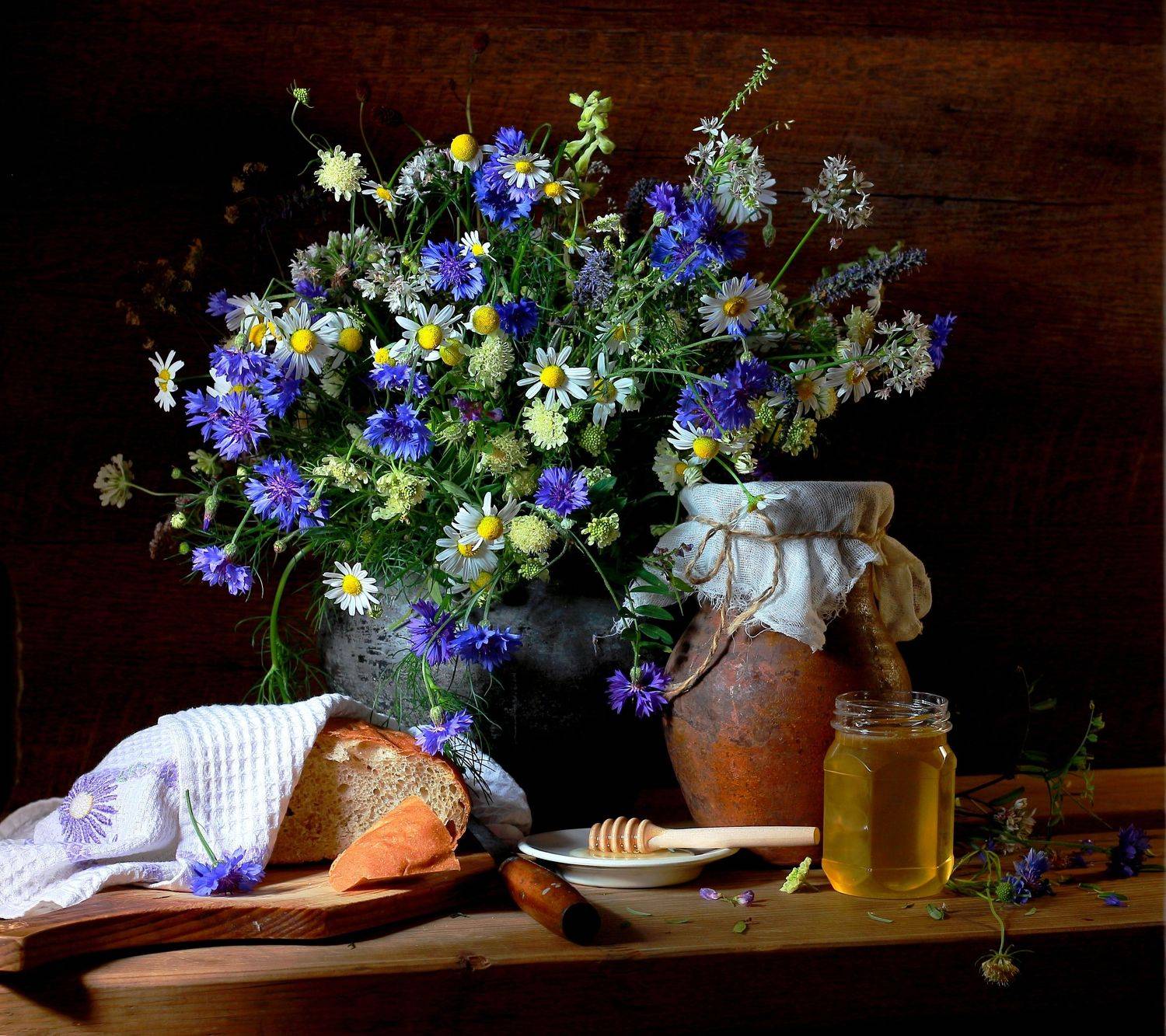 натюрморт, фотонатюрморт, лето, мёд, цветы, хлеб, мёд, наталья казанцева, Наталья Казанцева