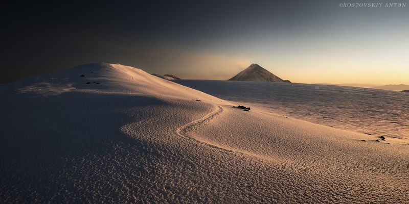Камчатка, фототур, рассвет, снег, фотопутешествие, вулканы, Толбачик, Ключевская. Фототур на Камчатку. фото превью
