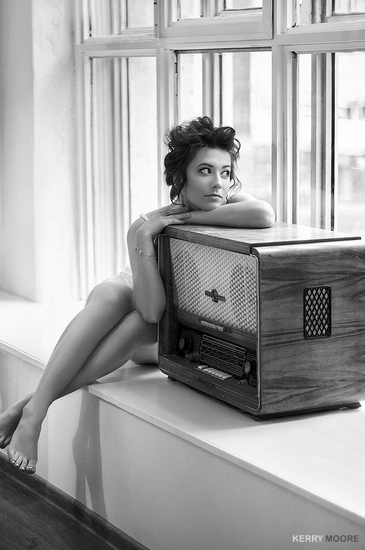 portarit, girl, style, портрет, blackandwhite,studio, retro,vintage Lady at the window фото превью