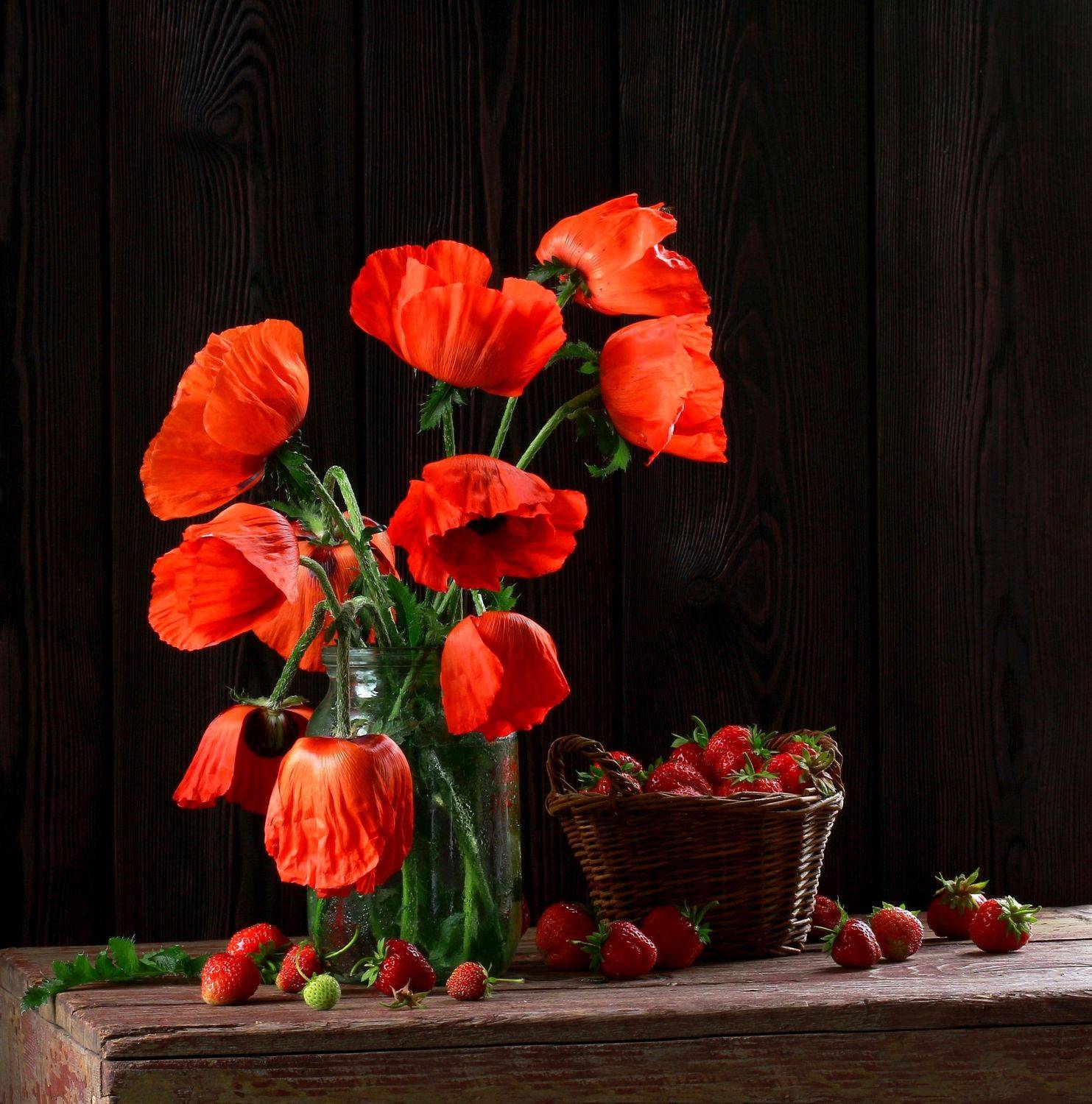 натюрморт, фотонатюрморт, лето, цветы, маки, ягода, клубника наталья казанцева, Наталья Казанцева