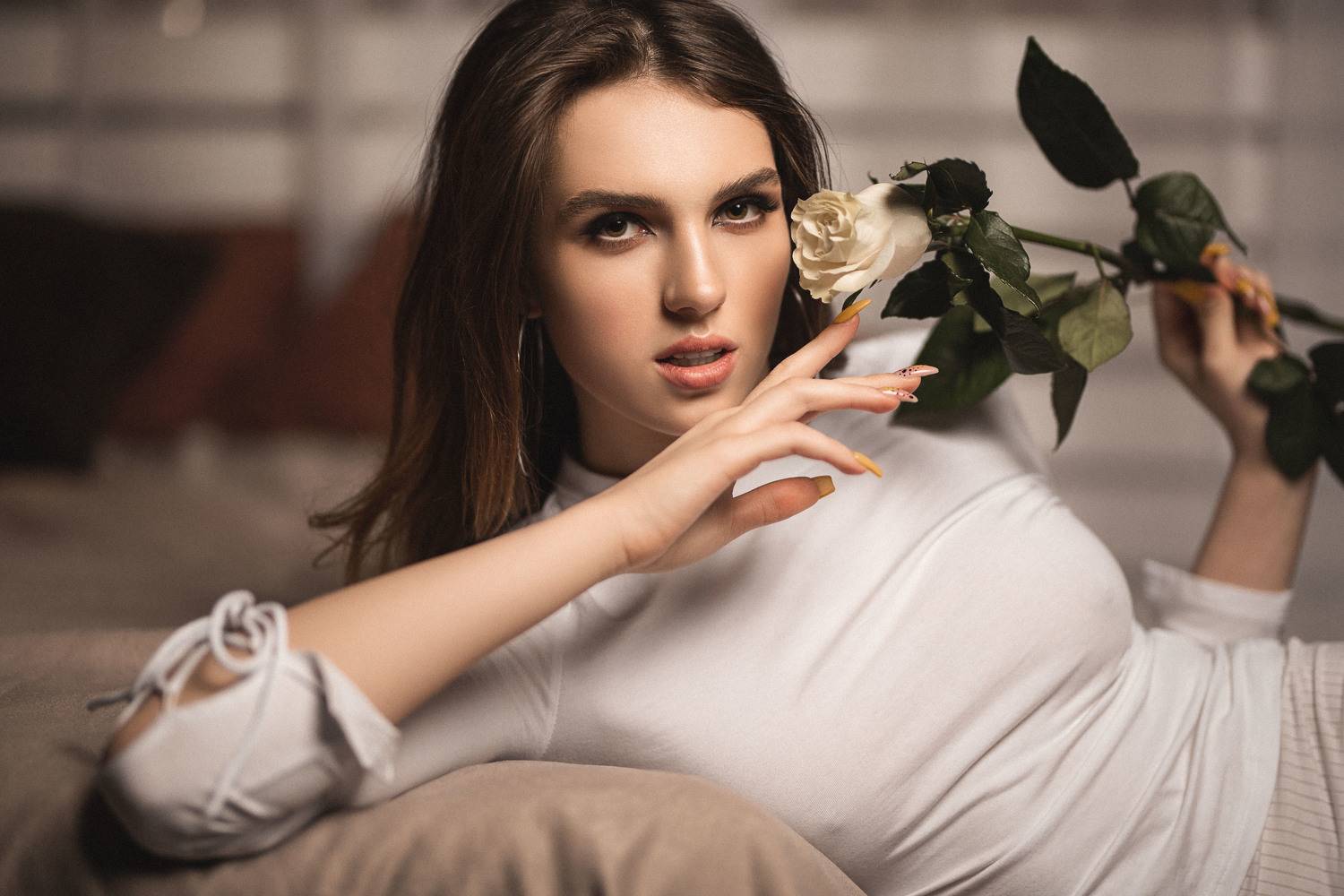 девушка, модель, портрет, фотосессия, студия, макияж, гламур, girl, beauty, model, modeling, young, portrait, make-up, творческий портрет, женский портрет, woman, young woman, glamour, постановка, постановочная фотография, Владимир Васильев