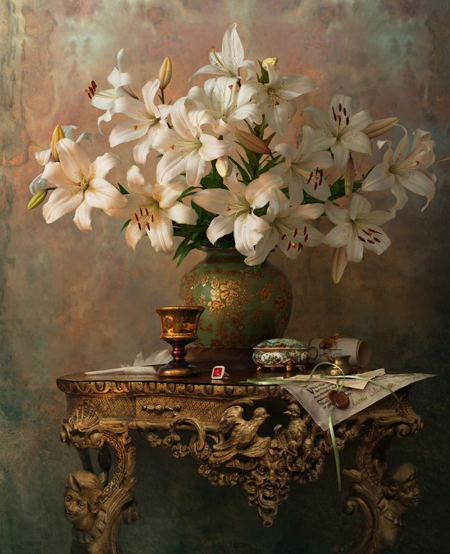 Натюрморт с лилиями  фото превью