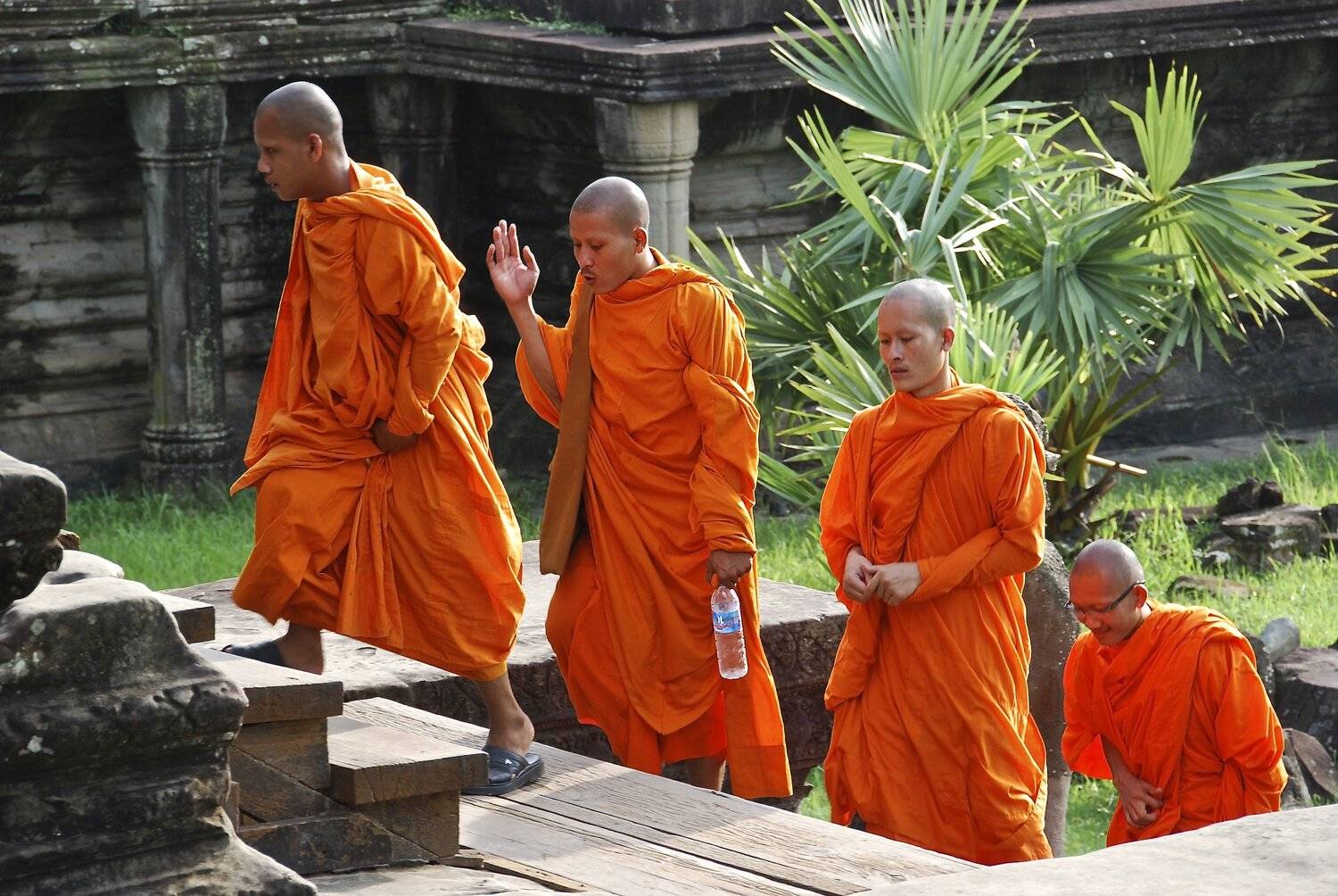 Street/Reportage, monk, Cambodia, Angkor Wat, colors, people, orange, old time, history, architecture, talk, travel, , Svetlana Povarova Ree