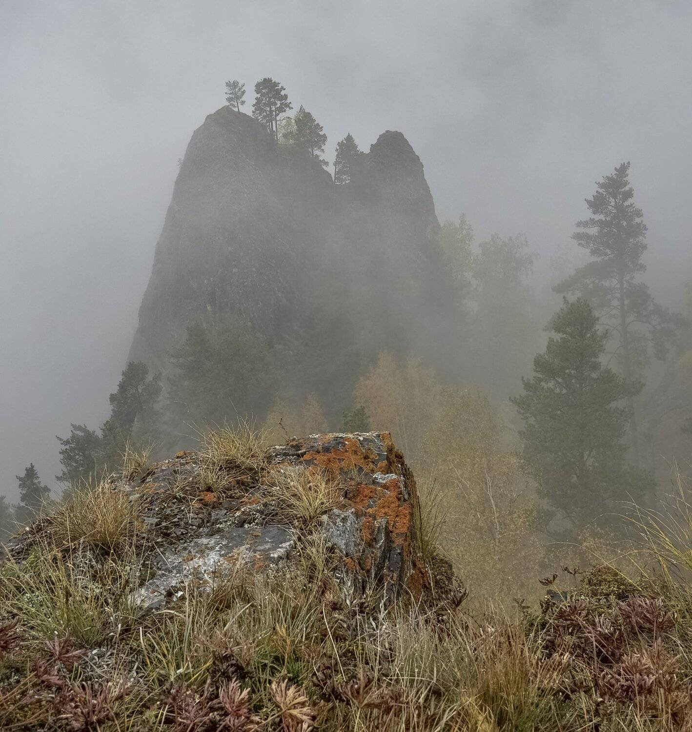 торгашинский хребет, иглы, туман., Марина Фомина