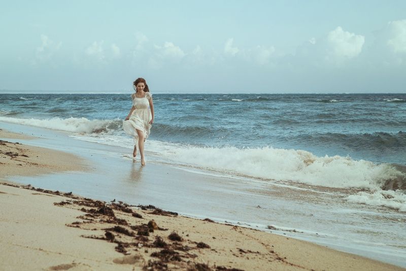 Portrait, sea, ocean, model, beauty, Ocean фото превью