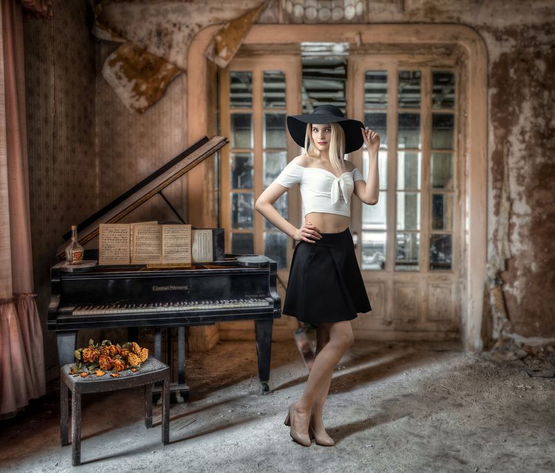 студийный портрет, красивая девушка, женский портрет, концептуальное, будуар Елена фото превью