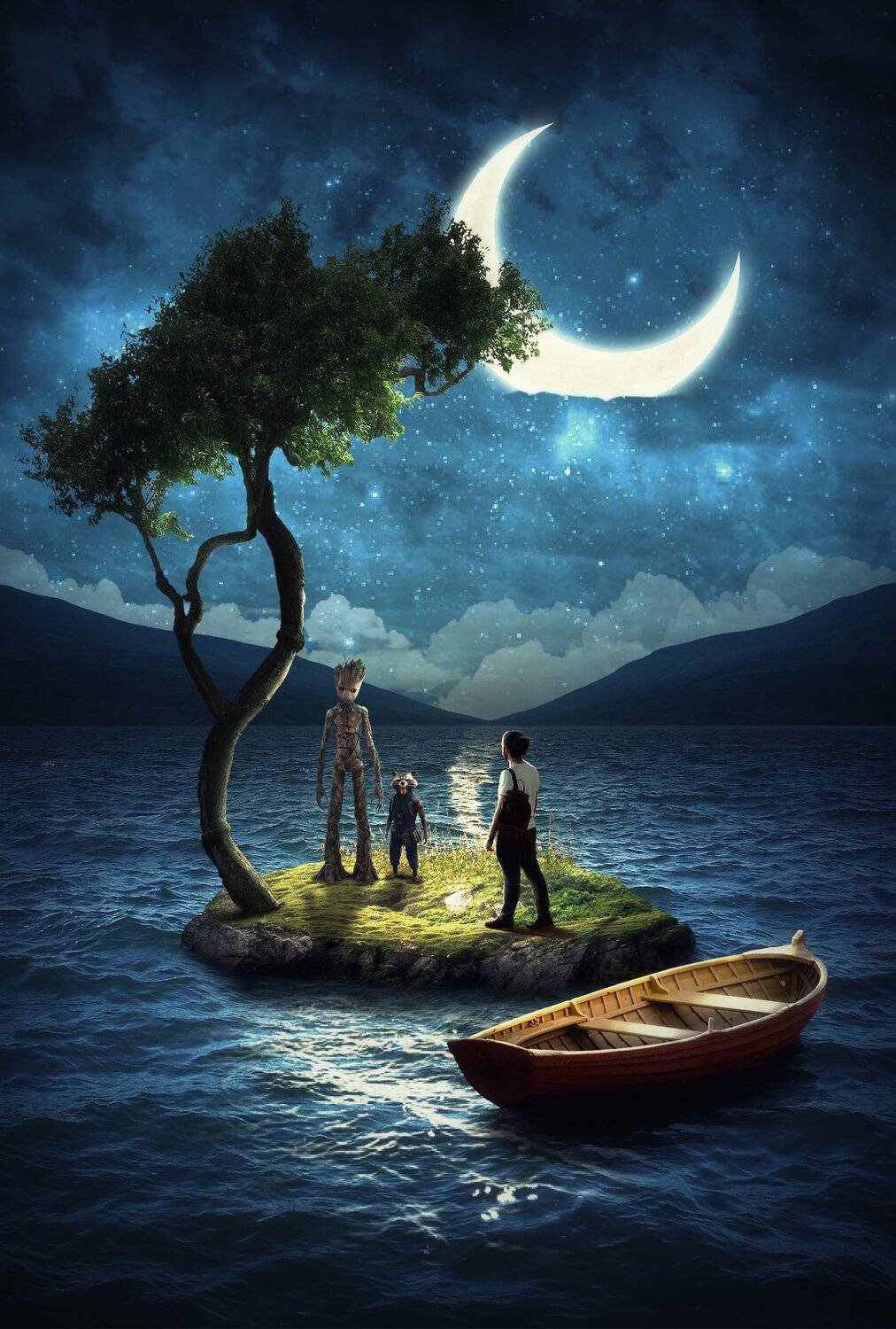 остров, лодка, грут, Sergii Vidov