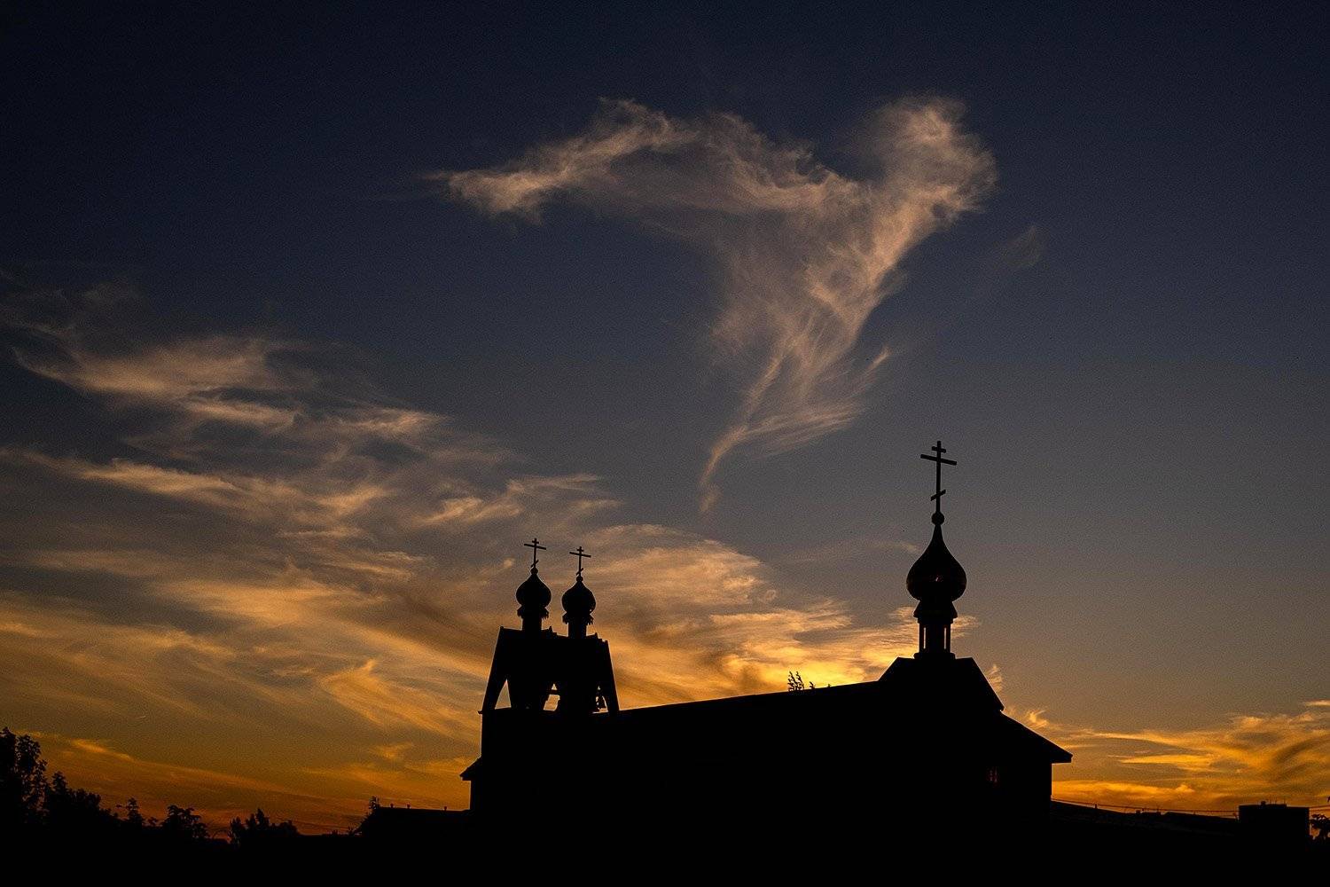 Жуковский, храм, церковь, ночной пейзаж, Артем Воробьев