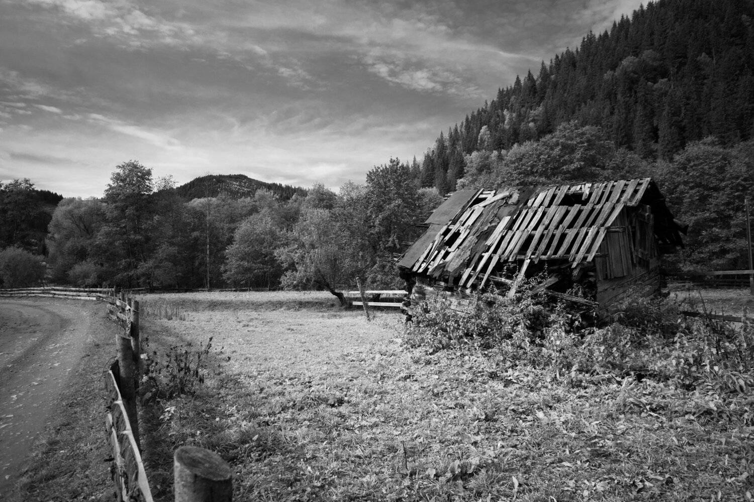 old, momochrome,house,ukraine,  Mykhailo