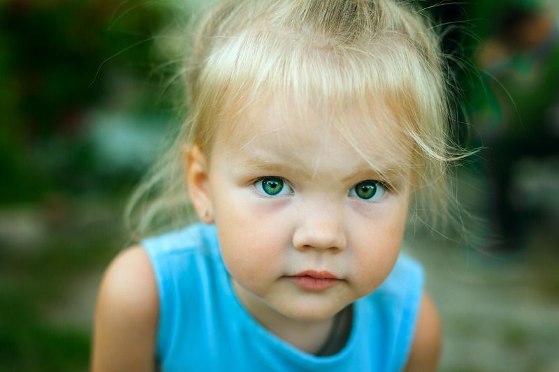 портрет, красота, девочка, Зелена фото превью