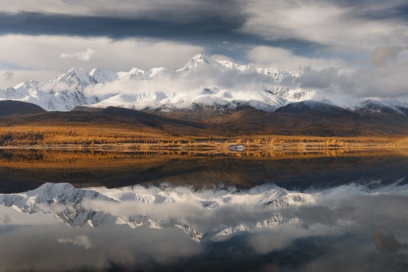 отражение, осень, горы, алтай Зеркало Джангысколь фото превью