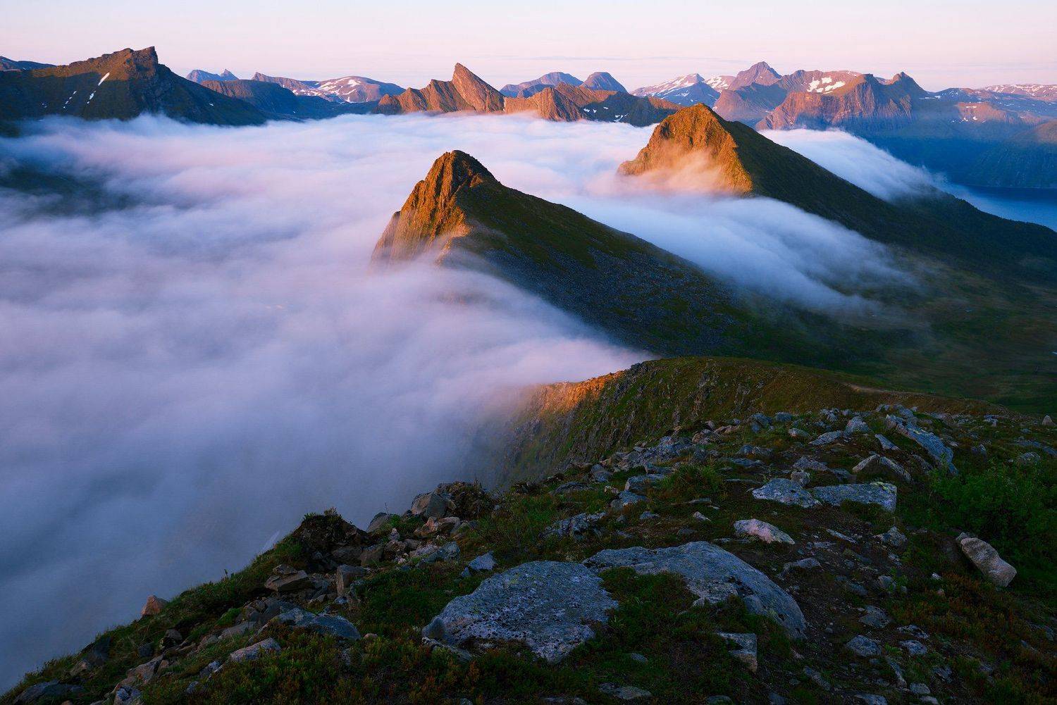 Norway, Senja, Husfjellet, Midnight sun, Стас