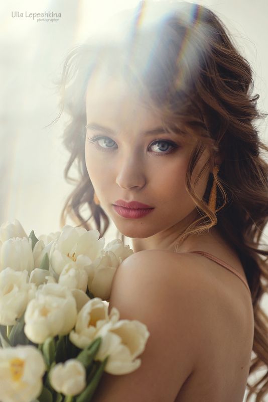 женская фотосессия нежность романтика красивая девушка тюльпаны Нежность фото превью