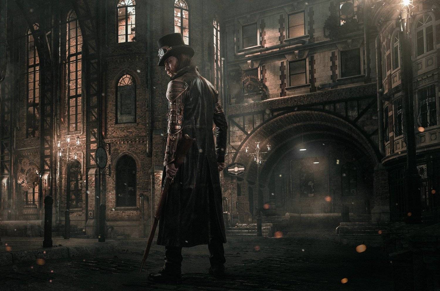 steampunk,man,portrait,dramatic,moody,dark,cinematic,composite,city,fantasy,sony,gun,night,, Przemyslaw Koch