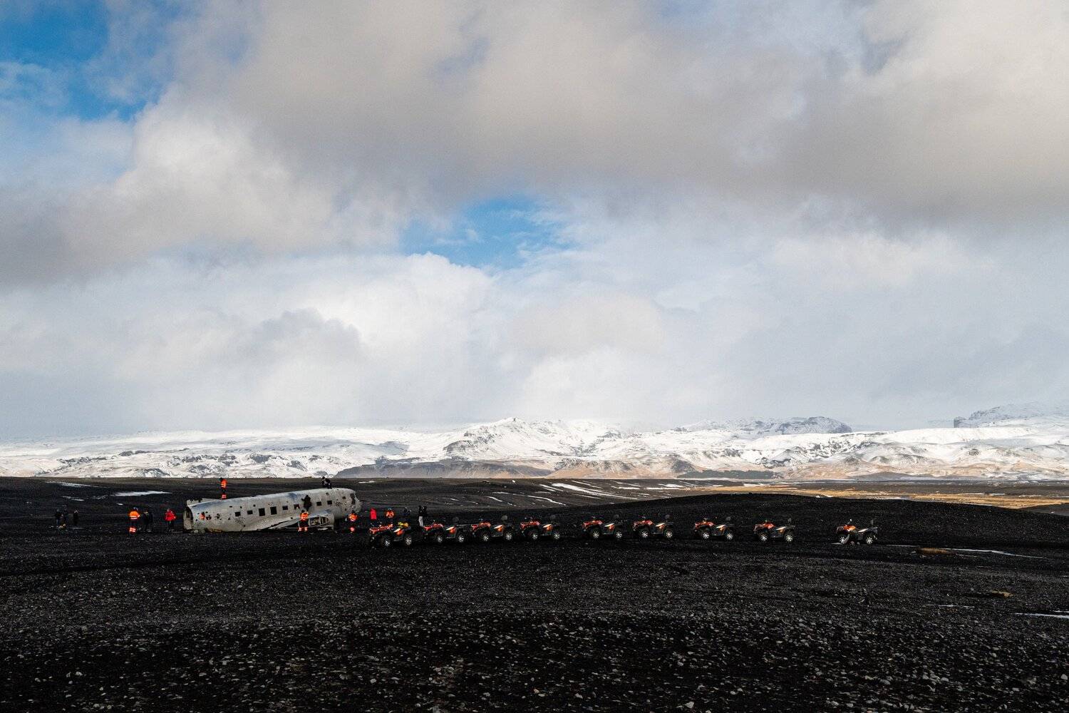 ATV; DC plane; Iceland; V&iacute;k; V&iacute;k &iacute; M&yacute;rdal; climbing; clouds; landscape; light; nature; people; plane; sky; snow; stones; travel; winter; wreck; ,  Mykhailo