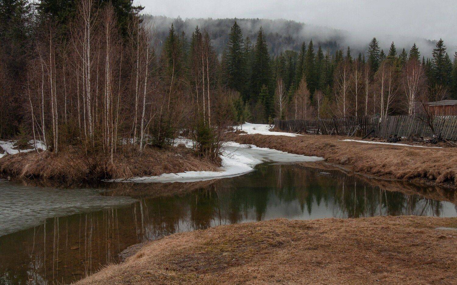 весна, глубинка, туман, непогода., Марина Фомина