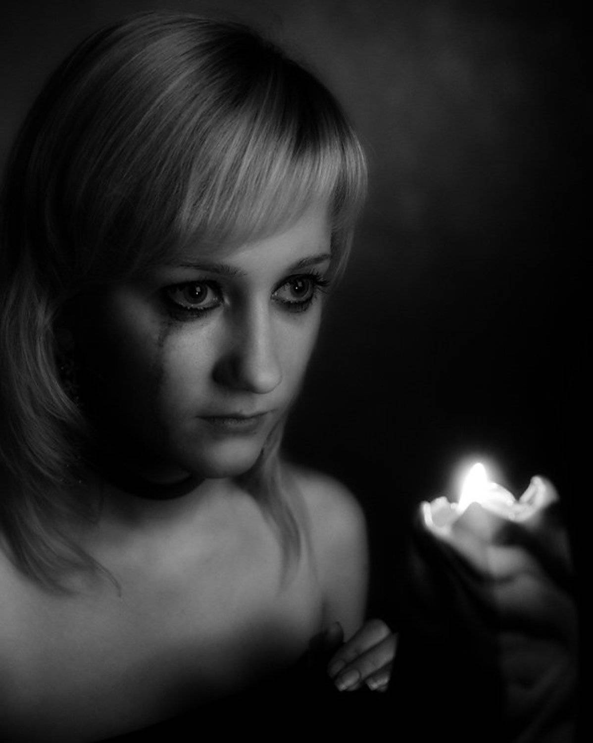 девушка,свеча,слеза, Борис Никитин