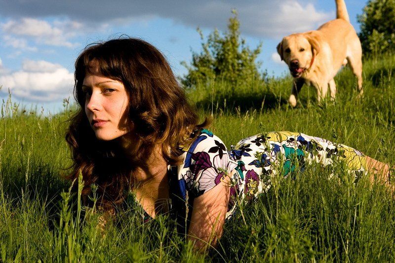 девушка, собака, репортаж, портрет, животные *** фото превью