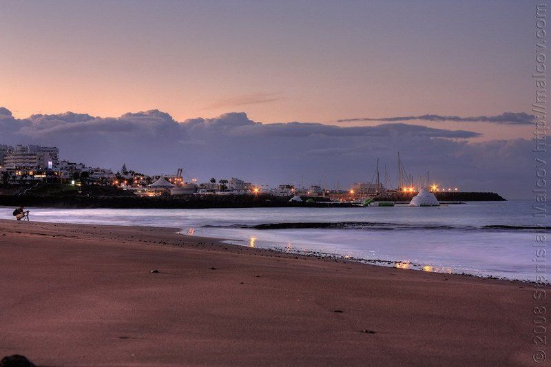 тенерифе, осень, восход Утренний океанический пляж фото превью