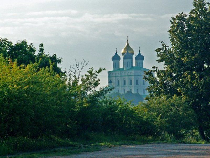 храм, псков, утро В дымке утренней... фото превью