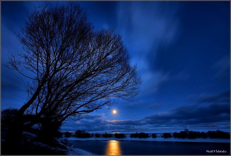 вечер при луне фото превью