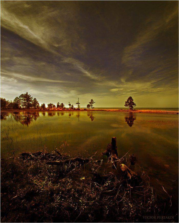 байкал, берег, затон, кони, Виктор Перякин