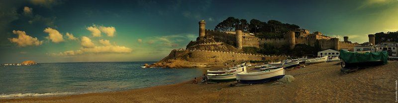 тосса де мар, tossa de mar, испания, пляжи испании, испанская крепость, крепость, средневековье, крепость vila vella, vila vella, утес, не преступная стена Tossa de Mar фото превью
