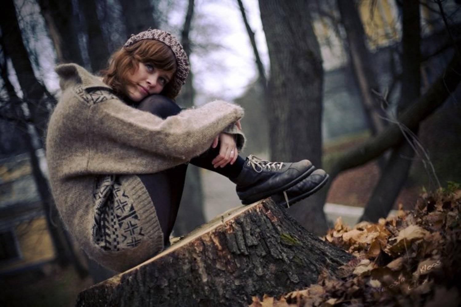 девушка, осень, нежность, взгляд, Yaroslav V. Kloos