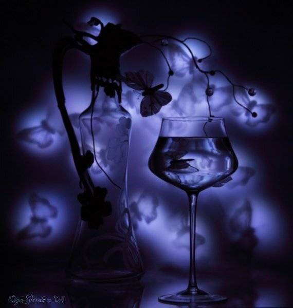 фото, бабочки, натюрморт, бокал, стекло, Olga Gorelova