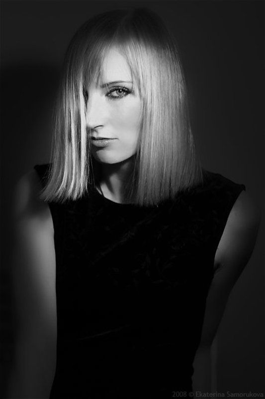 девушка, блондинка, чб Анастасия фото превью