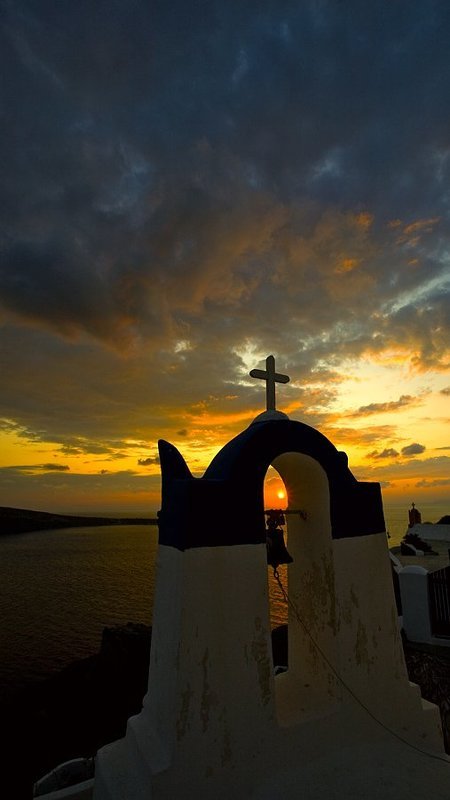 ийя, санторини, закат  фото превью