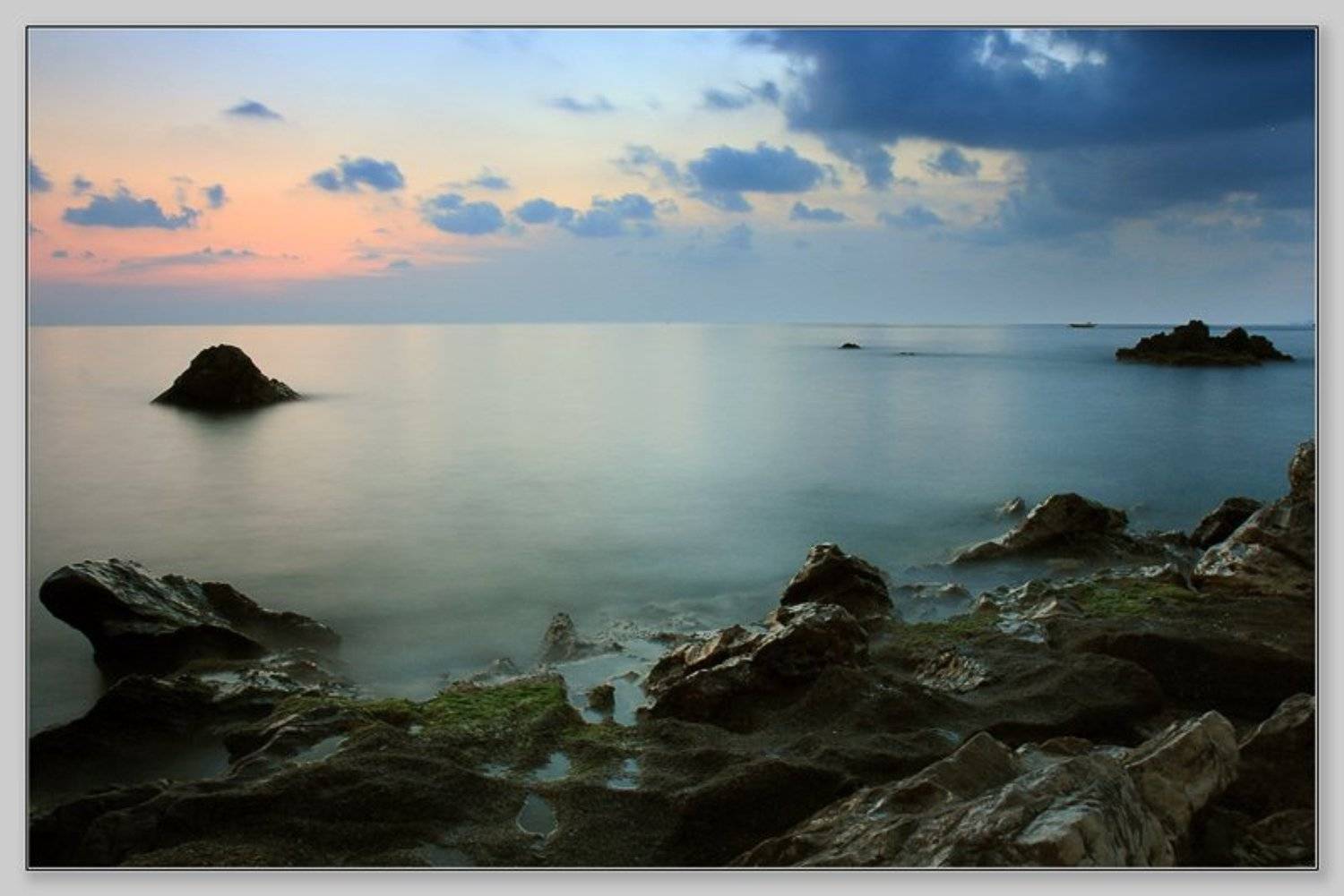 море, закат, troofel