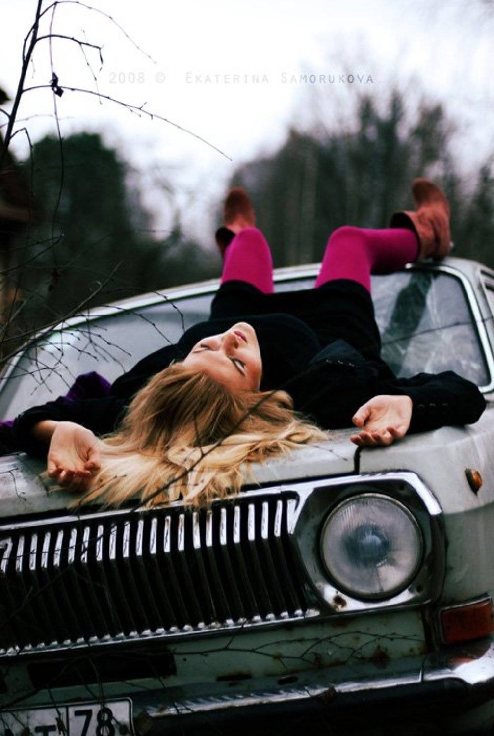 газ24, волга, девушка, блондинка, машина, авто, Екатерина Саморукова