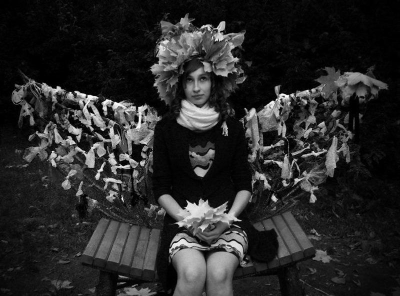 девушка, осень, октябрь, ангел, крылья Осенний Ангел фото превью