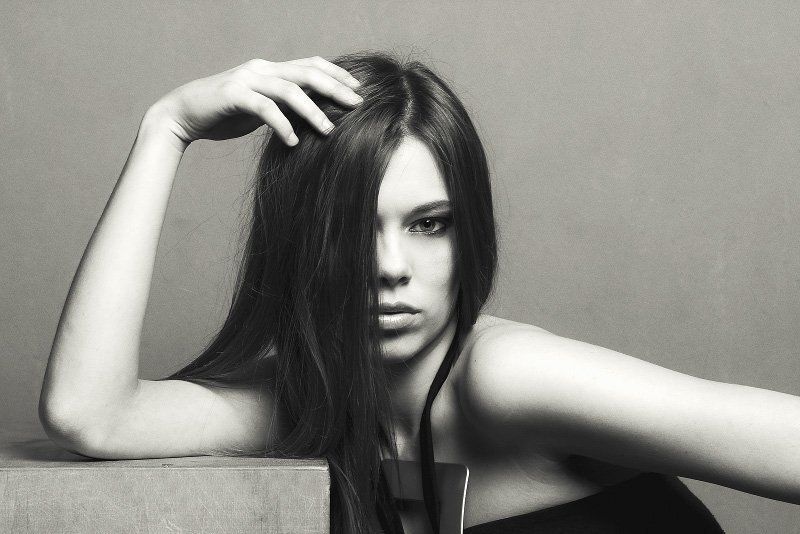 девушка, портрет, ч/б, *** фото превью