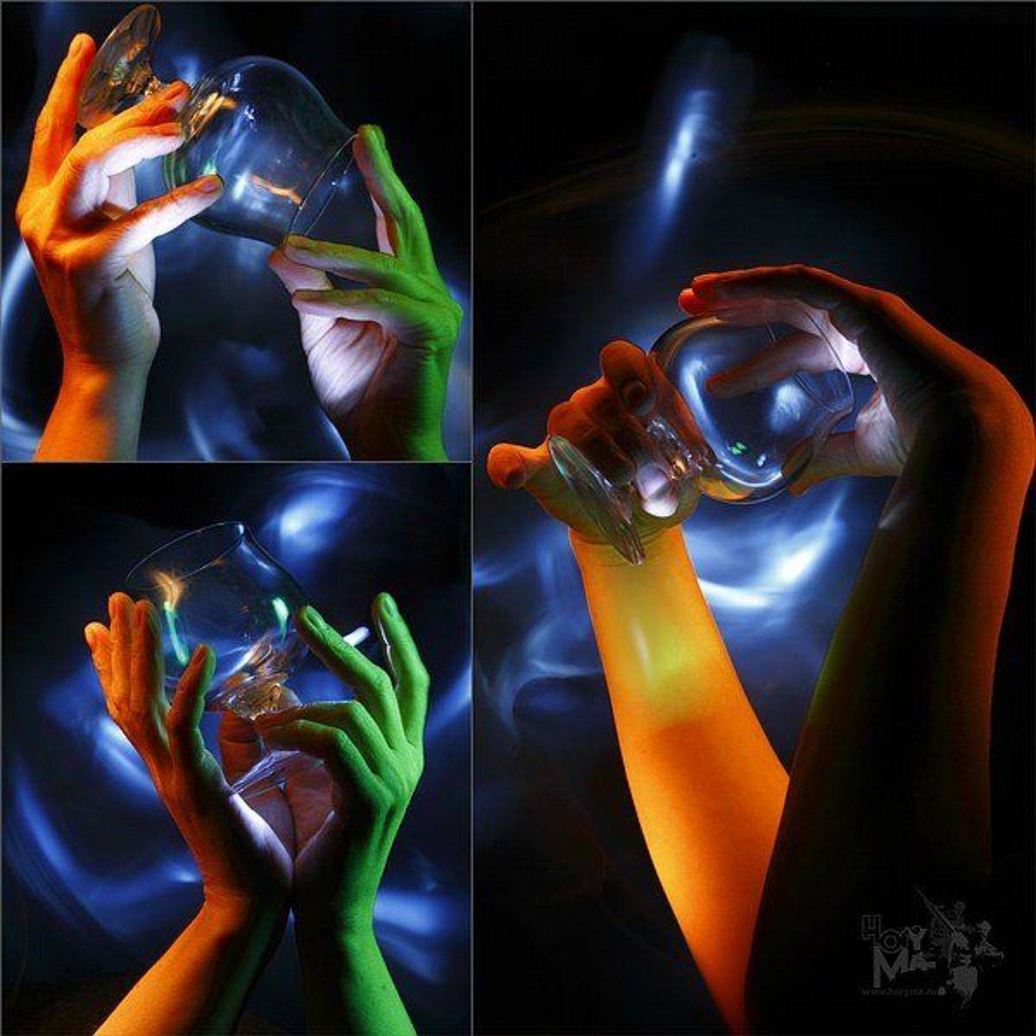 светографика, свет,  руки, стекло, HoryMa (ХориМа)