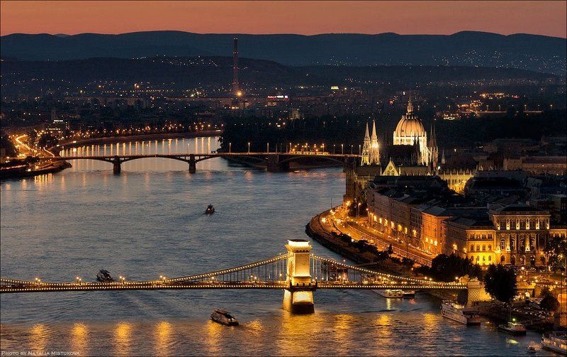 будапешт, город, огни золотой город фото превью