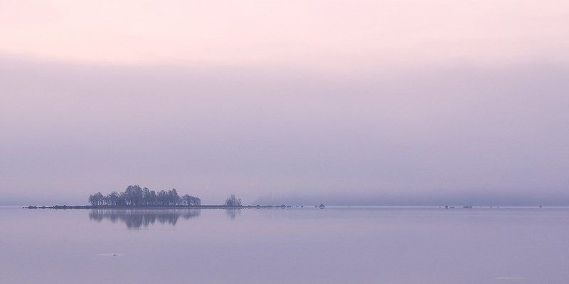 остров, туман Одиночество, цвета ягодного зефира.... фото превью