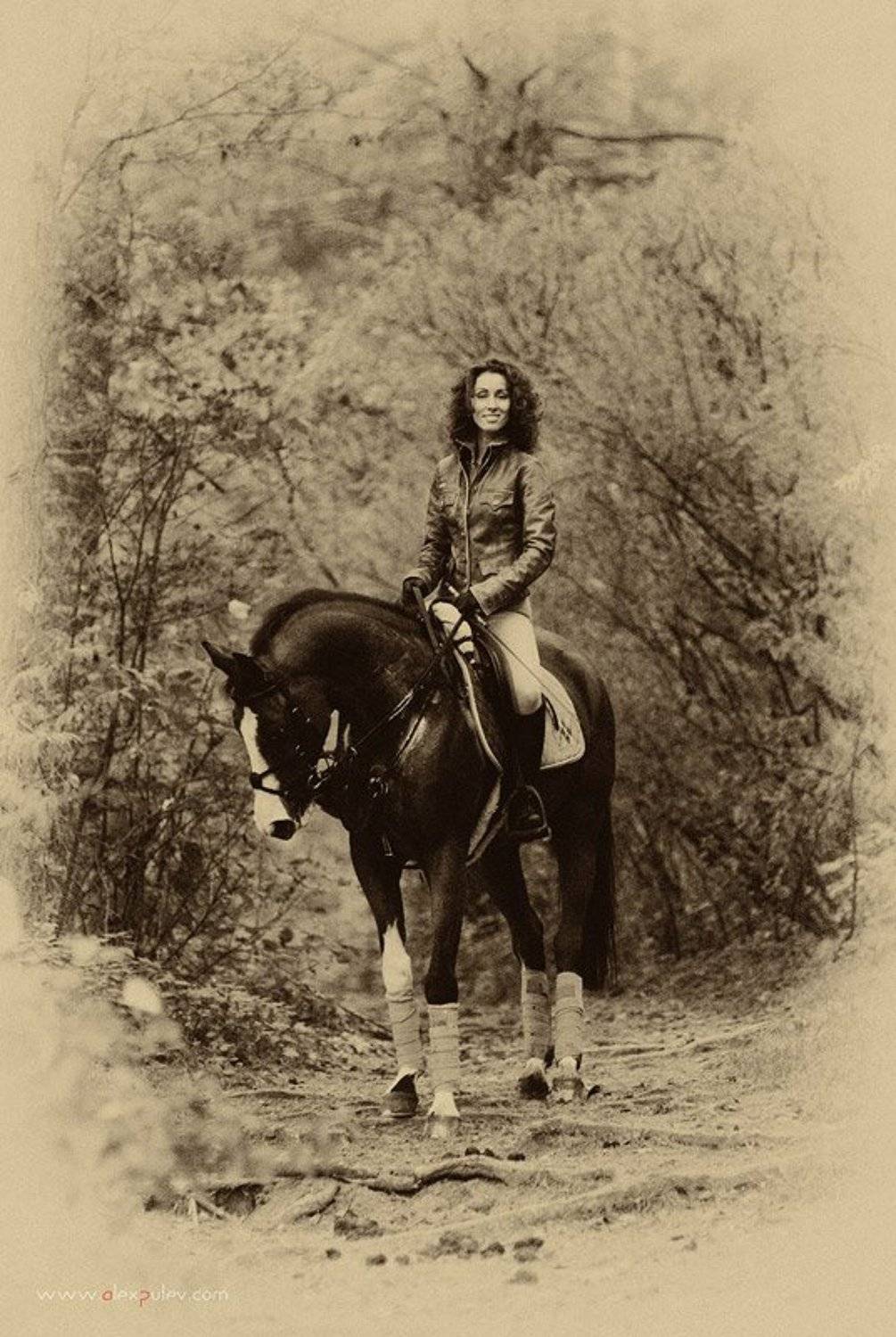 девушка,природа,стилизация,лошадь, Александр Путев