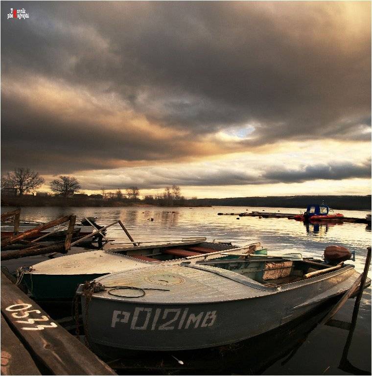 лодки,река,вечер, VTORNIK Эдуард Николаев