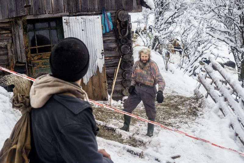 гори, закарпаття, зима, карпати, свидовець, смереки, сутінки, лопухів, лопухов, усть чорна, карпаты, хатки, село, чабаны, жители,  Ну шо, Василю? фото превью
