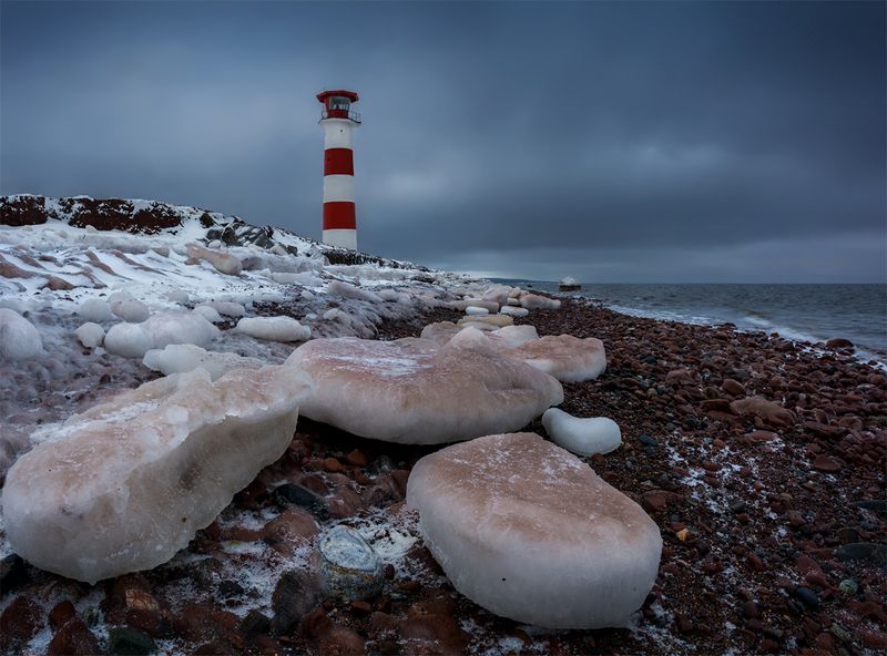 природа, пейзаж, север, кольский, панорама, природа россии, дикая природа, закат, свет, облака, вечер, тундра, маяк, море Маяк фото превью