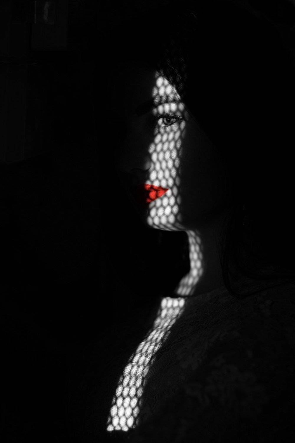 модель, чб, чернобелое, свет, тень, губы, помада, красный, Арсен Алабердов